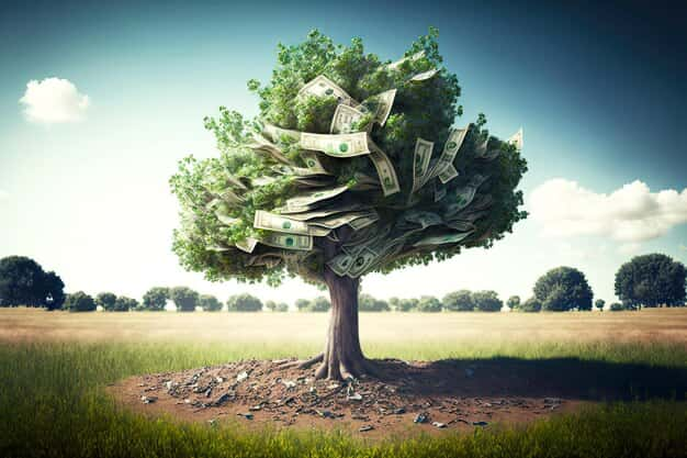 Money tree in a field