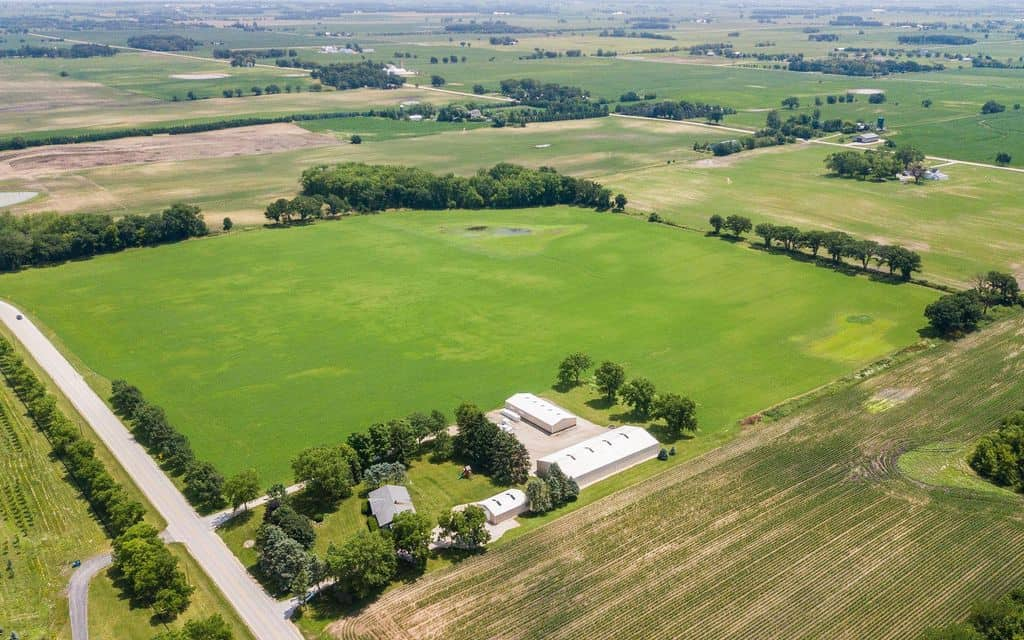 View of the farm from above